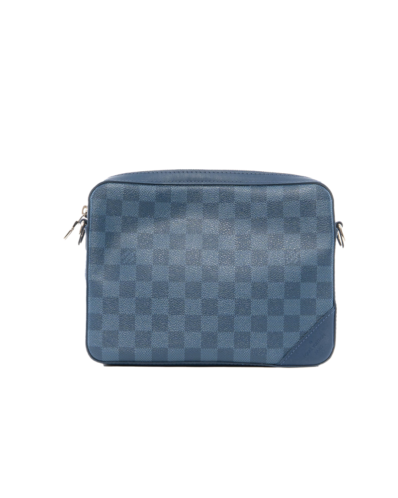 LV TRIO MESSENGER BLUE NAVY DAMIER CANVAS SHW MICROCHIP 0171