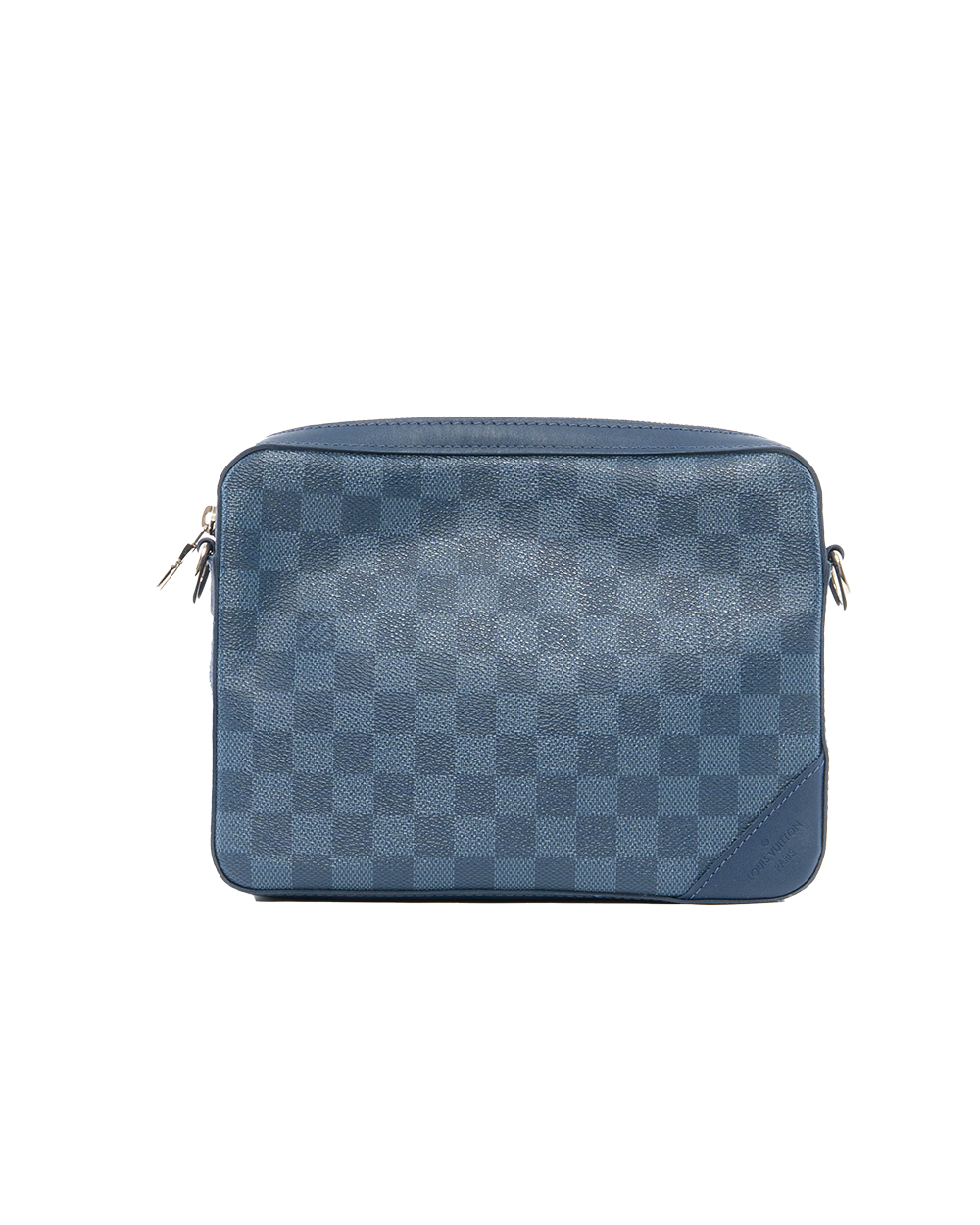 LV TRIO MESSENGER BLUE NAVY DAMIER CANVAS SHW MICROCHIP 0171