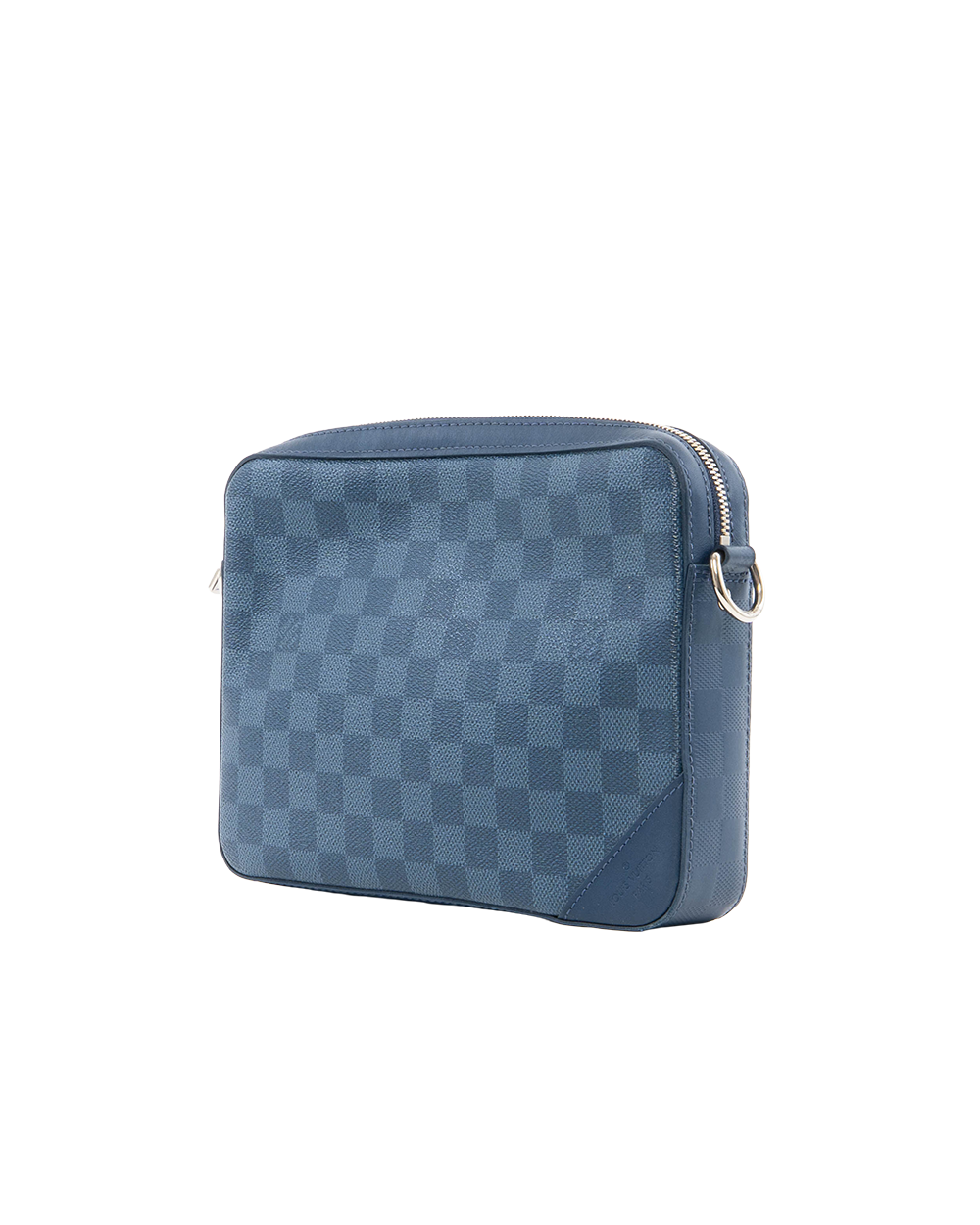 LV TRIO MESSENGER BLUE NAVY DAMIER CANVAS SHW MICROCHIP 0172