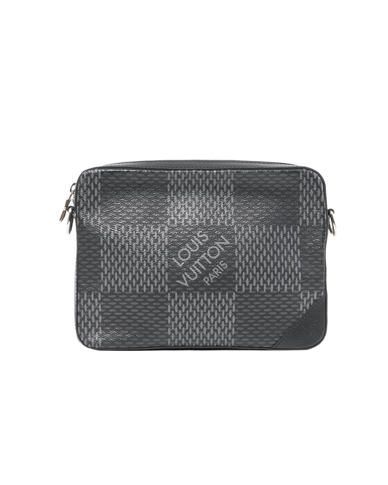 LV TRIO MESSENGER GRAPHITE DAMIER CANVAS SHW MICROCHIP 01496