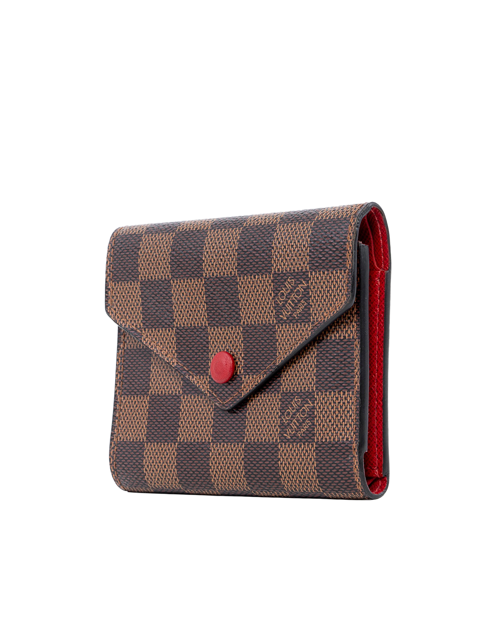 LV VICTORINE WALLET SHORT BROWN RED DAMIER CANVAS GHW MI3179 03621