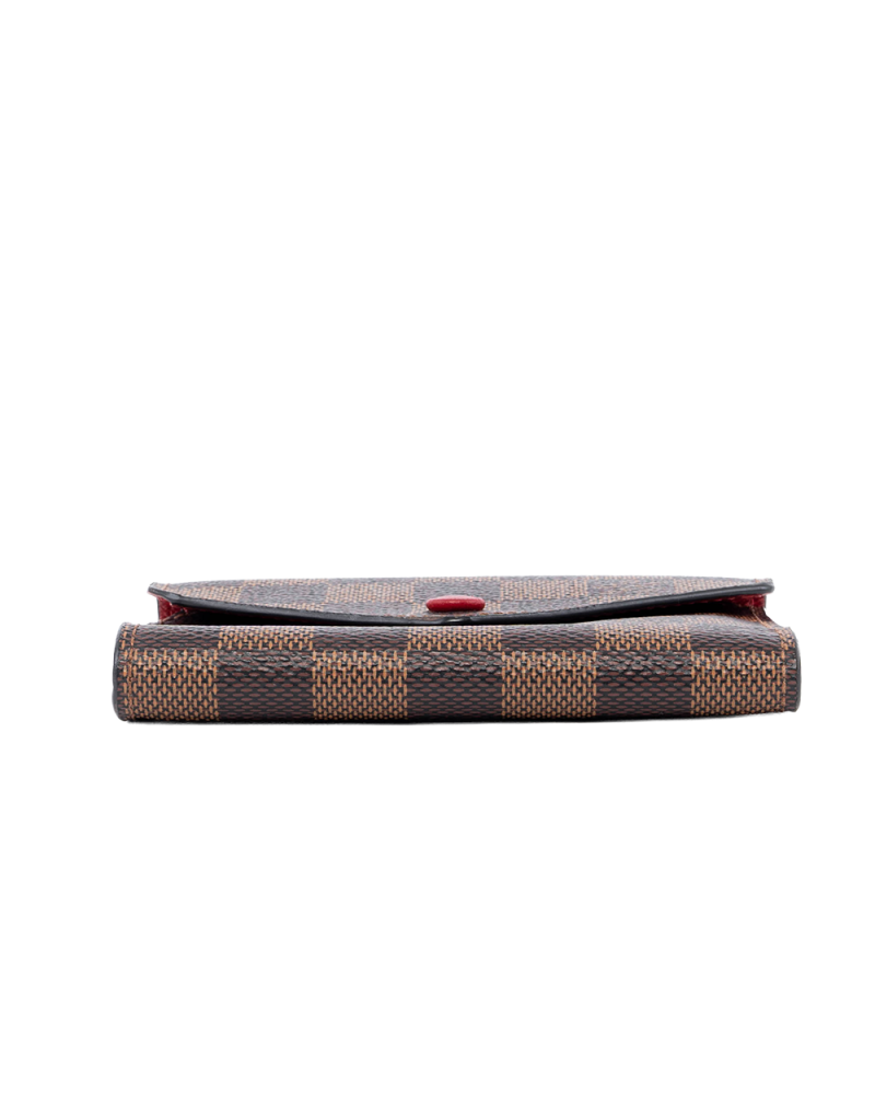 LV VICTORINE WALLET SHORT BROWN RED DAMIER CANVAS GHW MI3179 03624