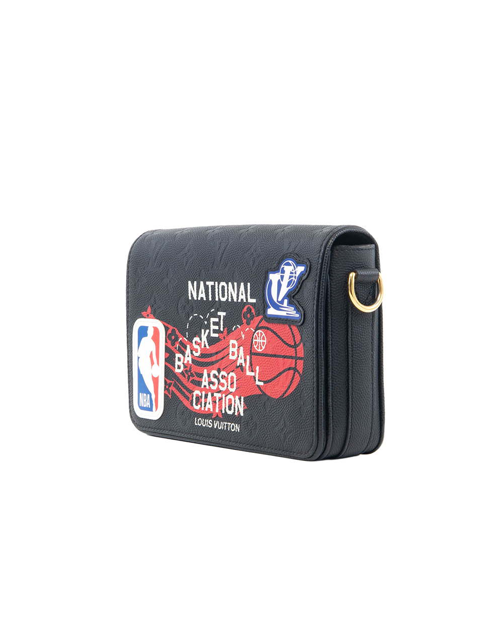 LV X NBA NBA STUDIO MESSENGER BAG BLACK GIANT MONOGRAM CALF GHW MICROCHIP 5383