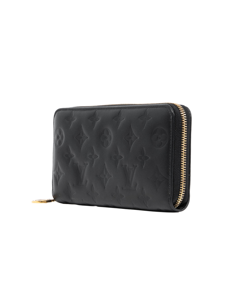LV ZIPPING WALLET LONG BLACK GIANT MONOGRAM CALF GHW MICROCHIP 1066