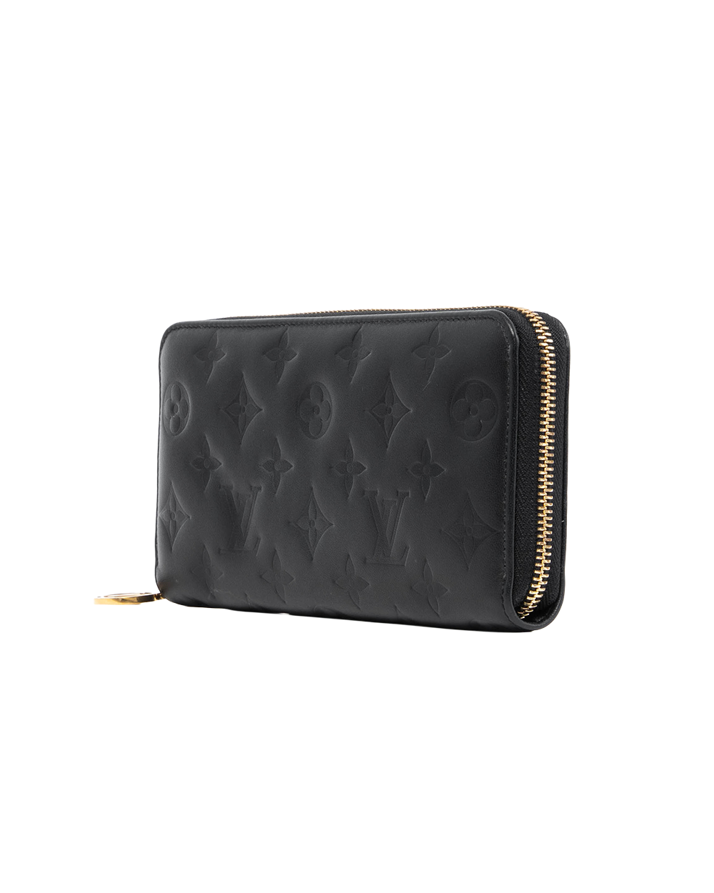 LV ZIPPING WALLET LONG BLACK GIANT MONOGRAM CALF GHW MICROCHIP 1066