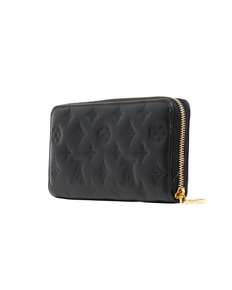 LV ZIPPING WALLET LONG BLACK GIANT MONOGRAM CALF GHW MICROCHIP 1067