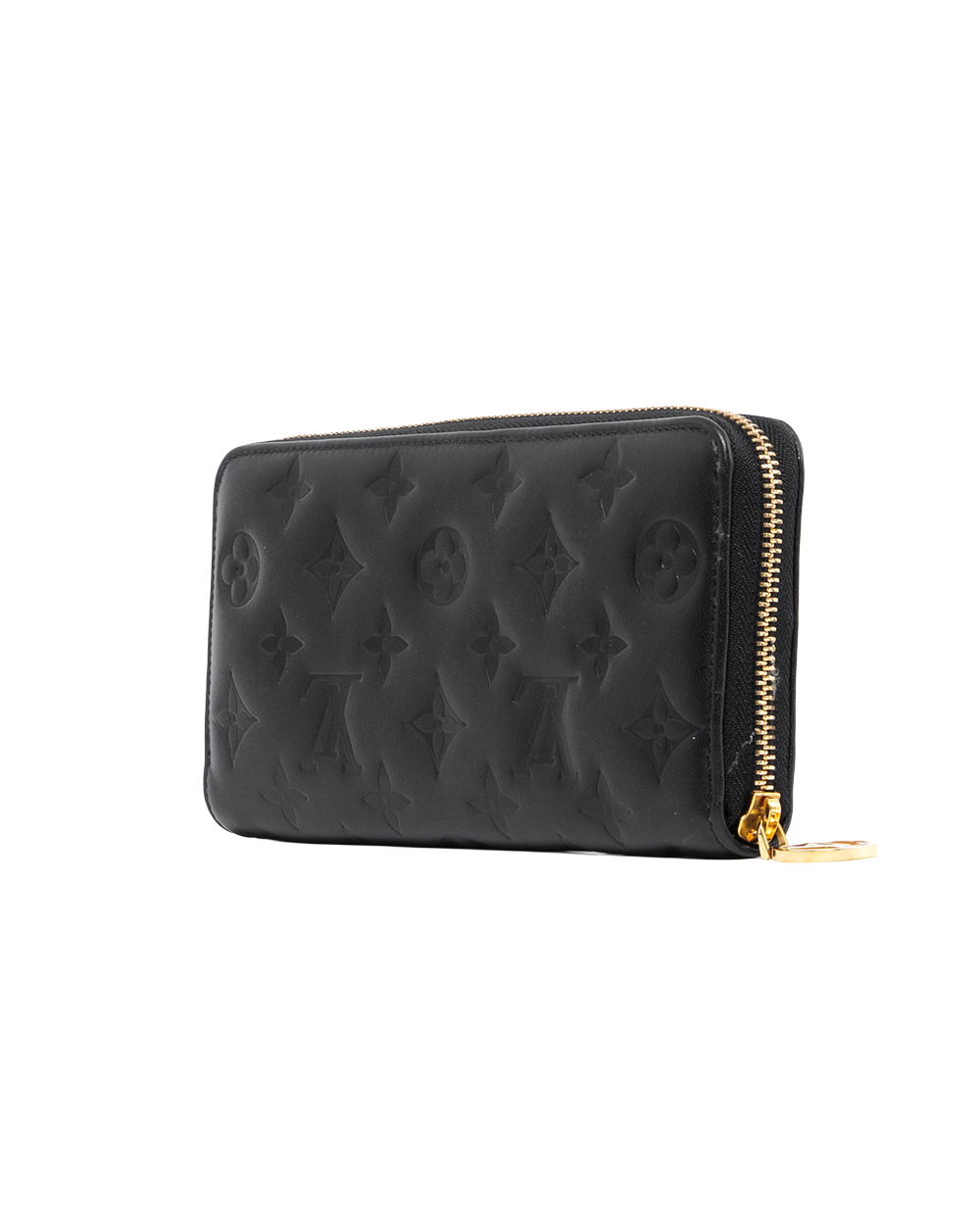 LV ZIPPING WALLET LONG BLACK GIANT MONOGRAM CALF GHW MICROCHIP 1067