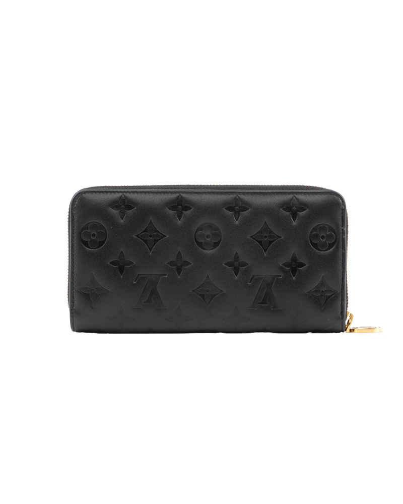 LV ZIPPING WALLET LONG BLACK GIANT MONOGRAM CALF GHW MICROCHIP 1068