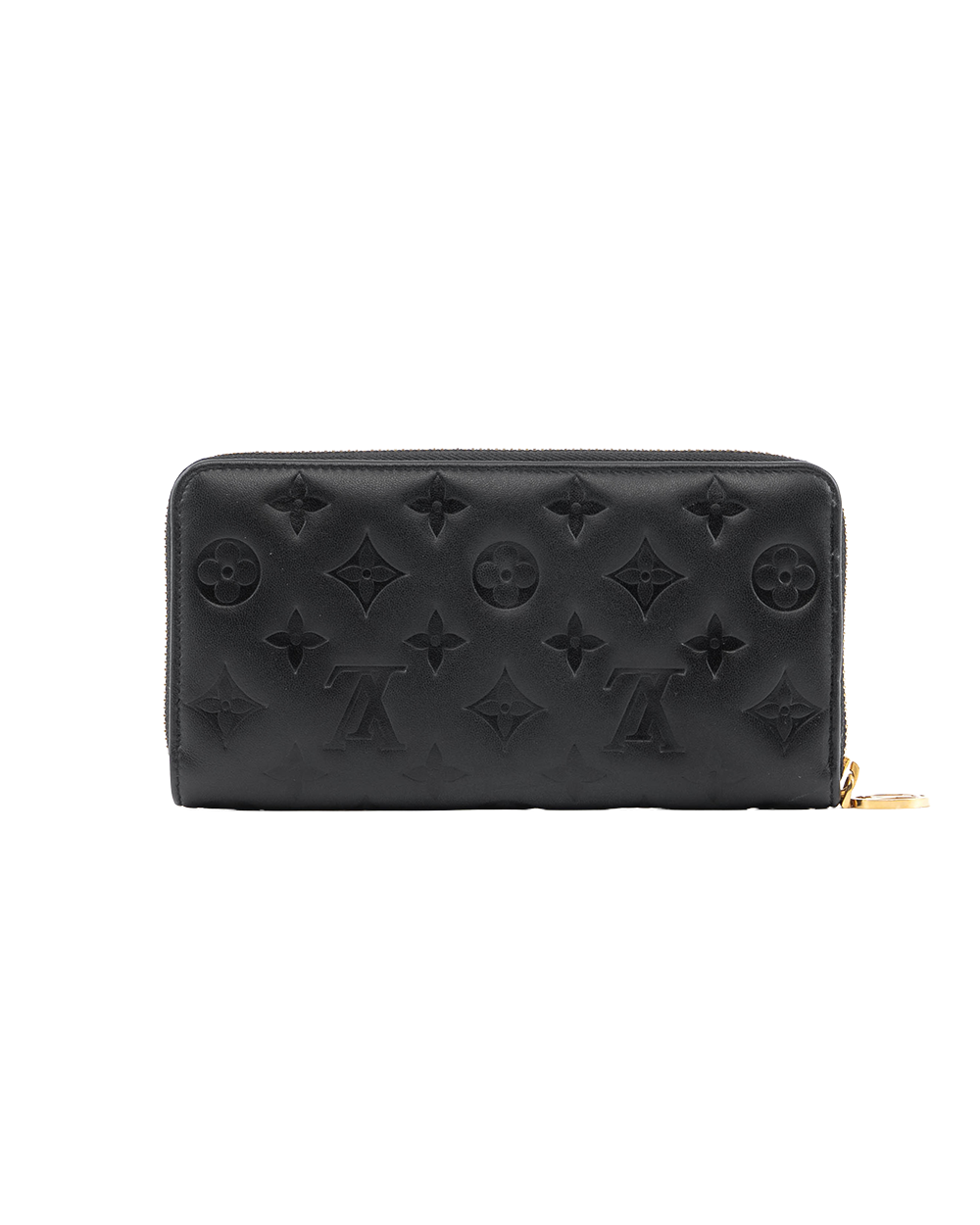 LV ZIPPING WALLET LONG BLACK GIANT MONOGRAM CALF GHW MICROCHIP 1068