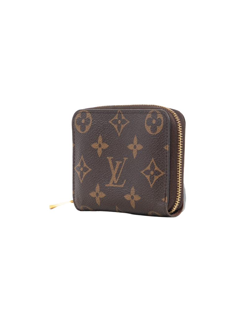 LV ZIPPY COIN WALLET SHORT BROWN MONOGRAM CANVAS GHW MICROCHIP 5503