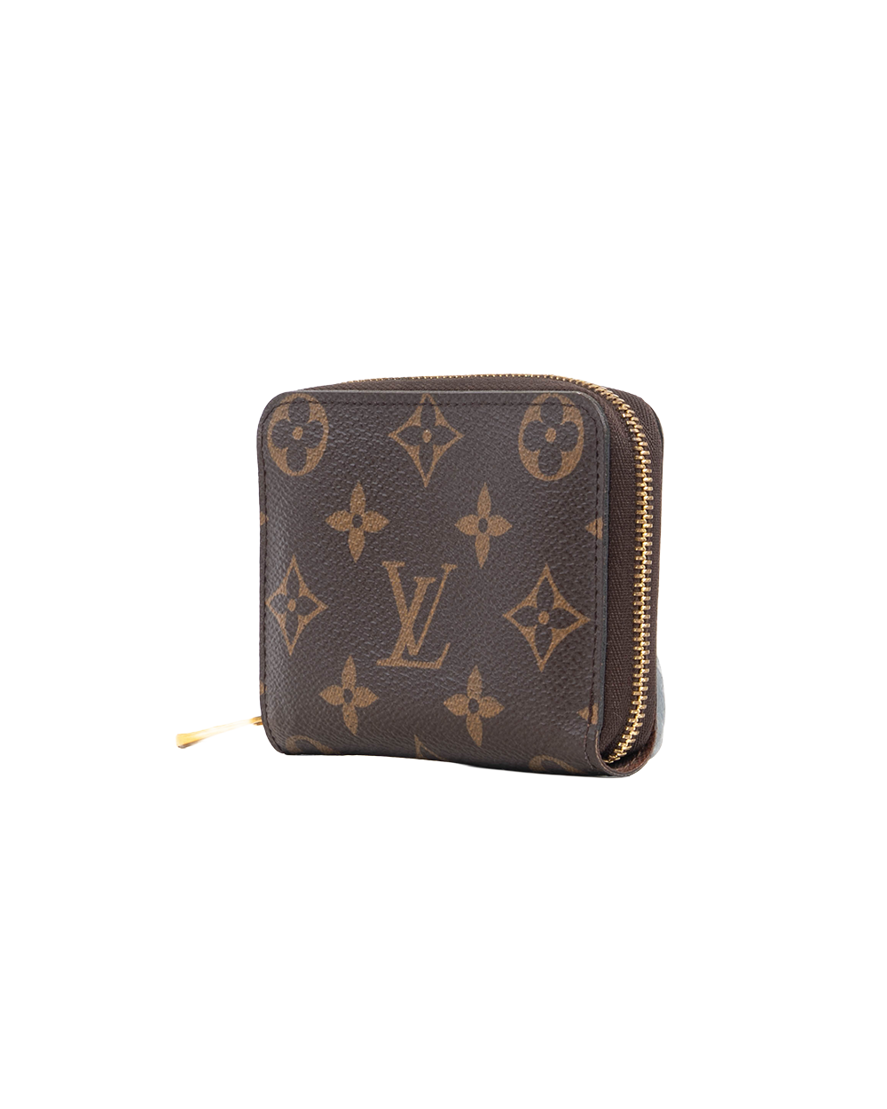 LV ZIPPY COIN WALLET SHORT BROWN MONOGRAM CANVAS GHW MICROCHIP 5503