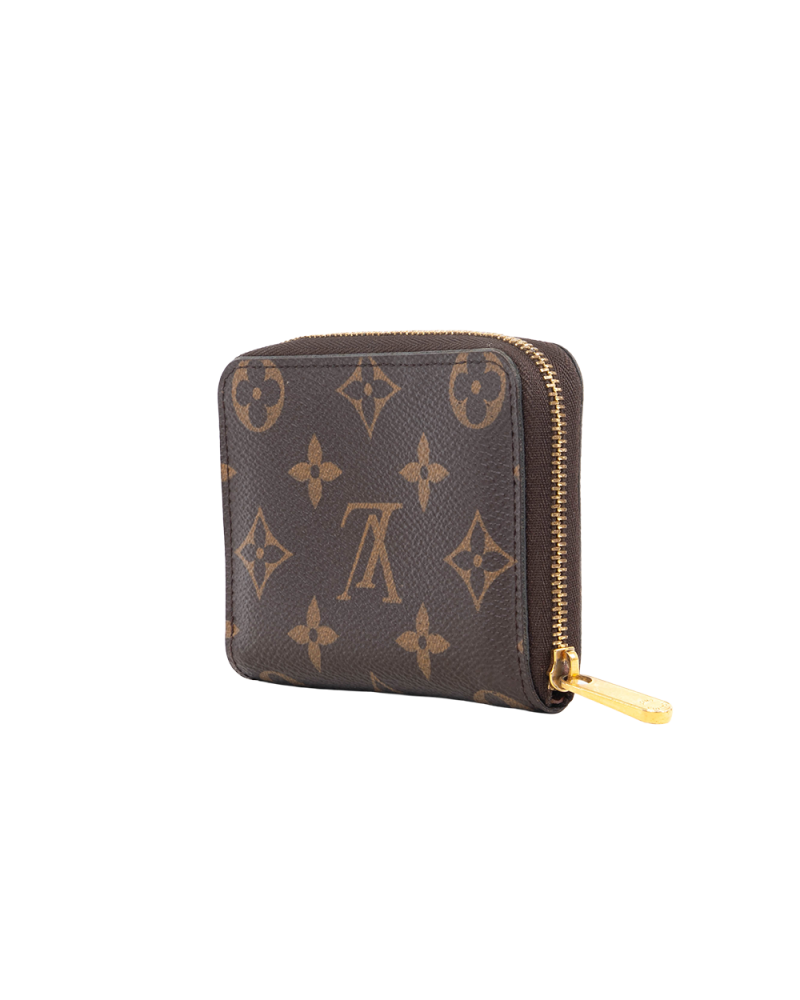 LV ZIPPY COIN WALLET SHORT BROWN MONOGRAM CANVAS GHW MICROCHIP 5504