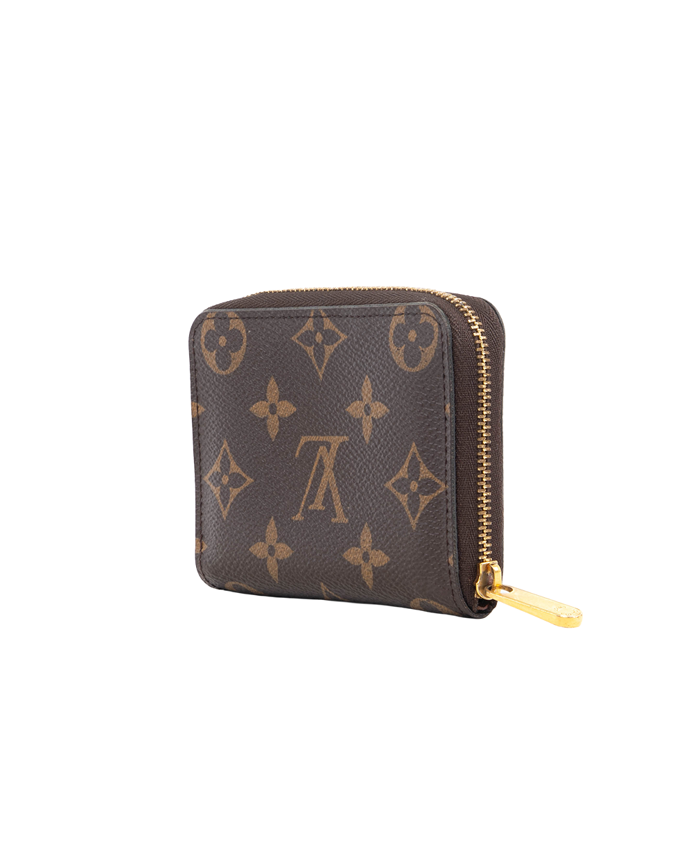 LV ZIPPY COIN WALLET SHORT BROWN MONOGRAM CANVAS GHW MICROCHIP 5504