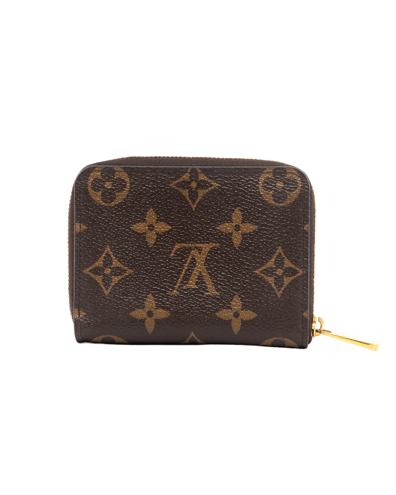 LV ZIPPY COIN WALLET SHORT BROWN MONOGRAM CANVAS GHW MICROCHIP 5505
