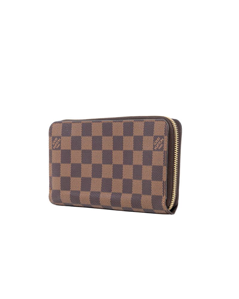 LV ZIPPY WALLET LONG BROWN DAMIER CANVAS GHW GI1220 03588