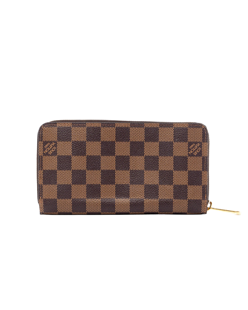 LV ZIPPY WALLET LONG BROWN DAMIER CANVAS GHW GI1220 03590