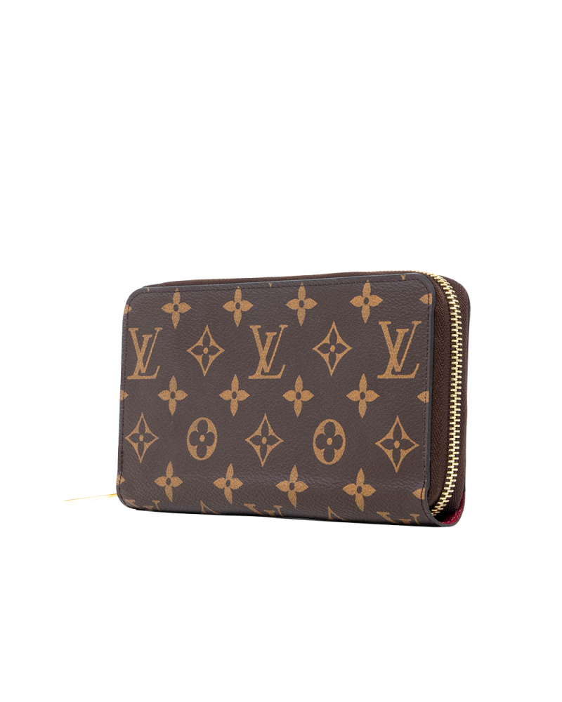 LV ZIPPY WALLET LONG BROWN RED MONOGRAM CANVAS GHW CA1159 03744