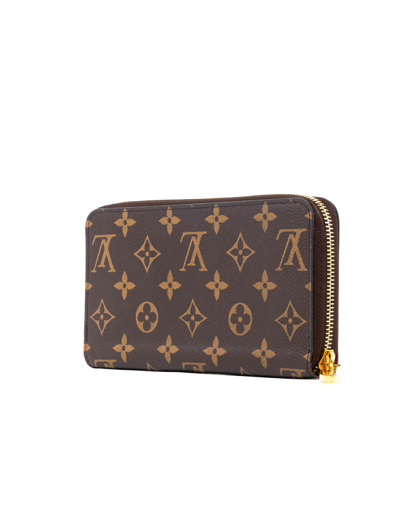 LV ZIPPY WALLET LONG BROWN RED MONOGRAM CANVAS GHW CA1159 03745