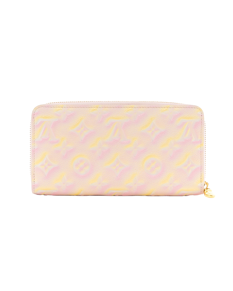 LV ZIPPY WALLET LONG PINK YELLOW STARDUST EMPREINTE GHW MICROCHIP 5056