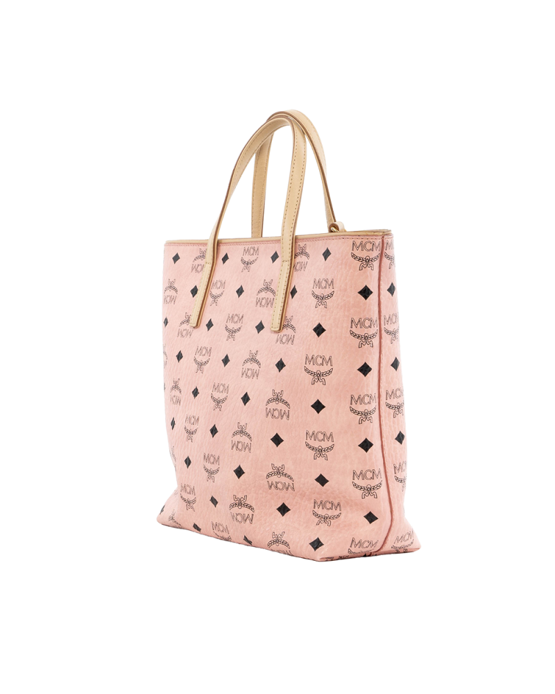 MCM ANYA TOTE BAG MEDIUM PINK CANVAS GHW MWP9AVI77PZ001 0108