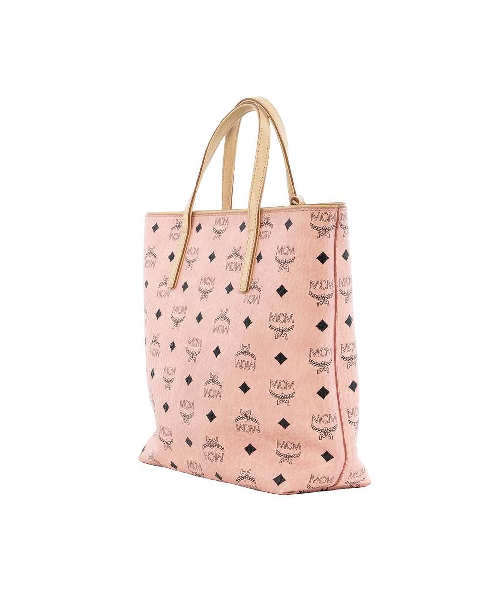 MCM ANYA TOTE BAG MEDIUM PINK CANVAS GHW MWP9AVI77PZ001 0108