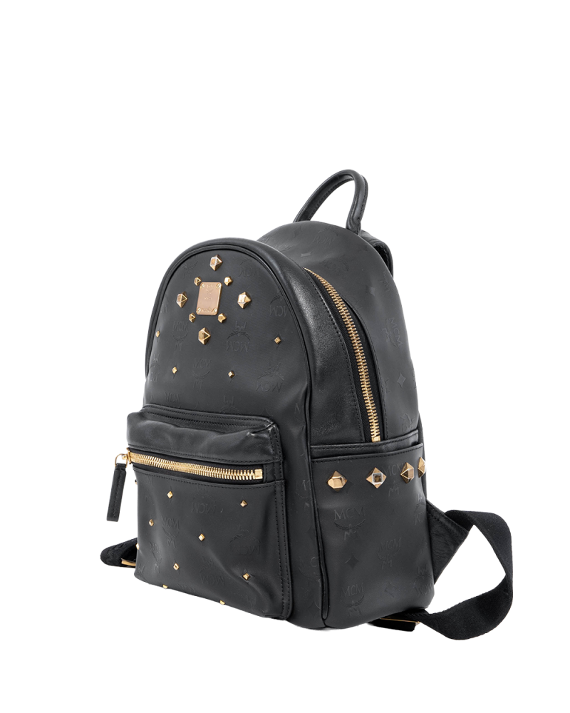 MCM BACKPACK BLACK CANVAS GHW MMK6SVH44BK001 02264