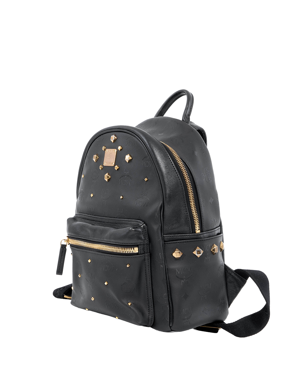MCM BACKPACK BLACK CANVAS GHW MMK6SVH44BK001 02264