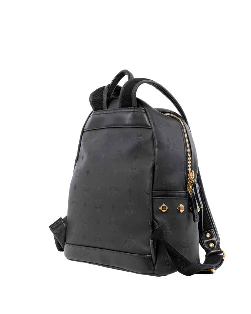 MCM BACKPACK BLACK CANVAS GHW MMK6SVH44BK001 02265