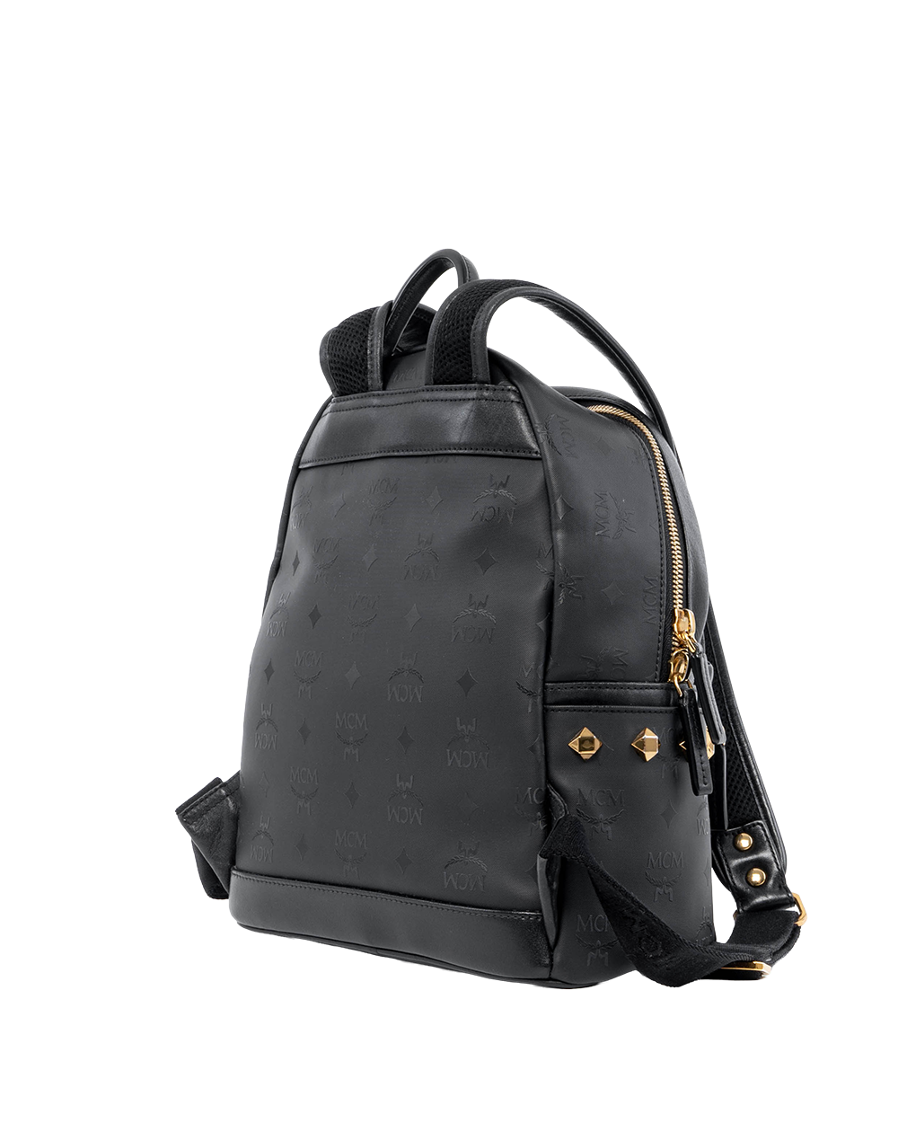 MCM BACKPACK BLACK CANVAS GHW MMK6SVH44BK001 02265