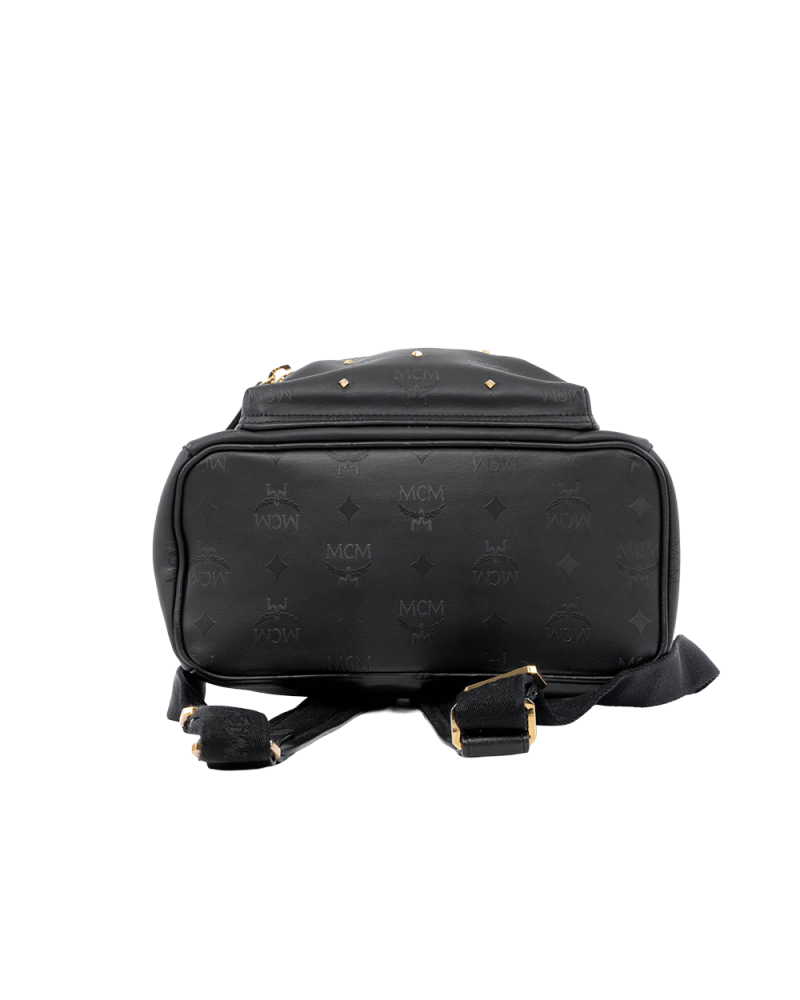 MCM BACKPACK BLACK CANVAS GHW MMK6SVH44BK001 02267