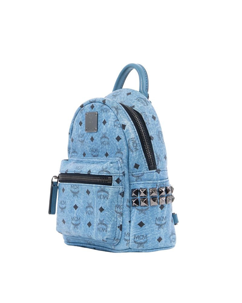MCM BACKPACK MINI BLUE CANVAS SHW MMK5SVE92LE001 0058