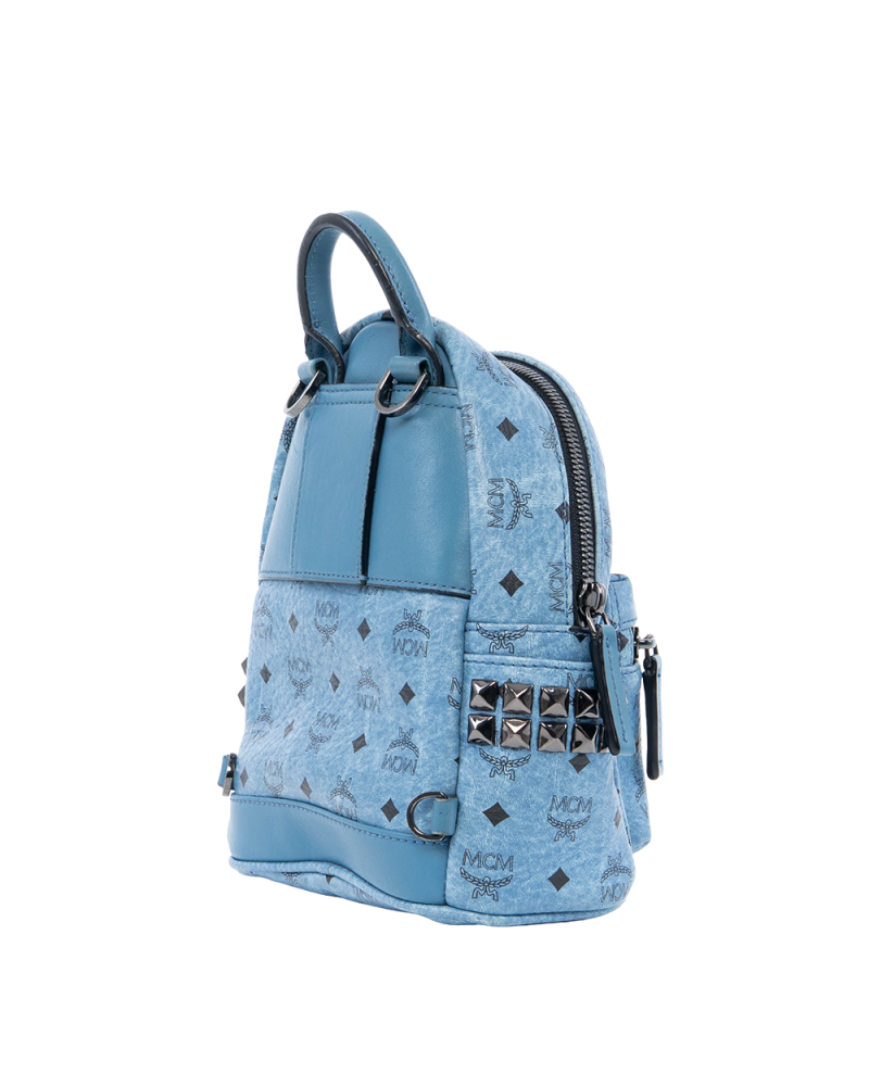 MCM BACKPACK MINI BLUE CANVAS SHW MMK5SVE92LE001 0059