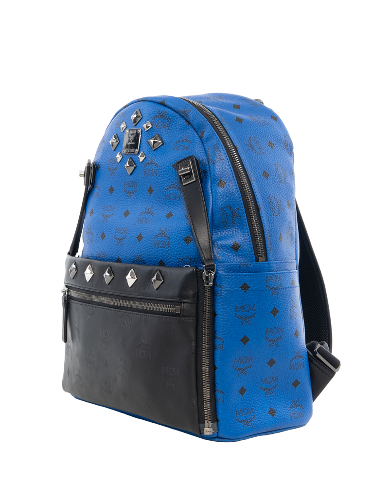 MCM BACKPACK ROCKSTUD LARGE BLUE BLACK SHW MMK5AXL69LM001 6914
