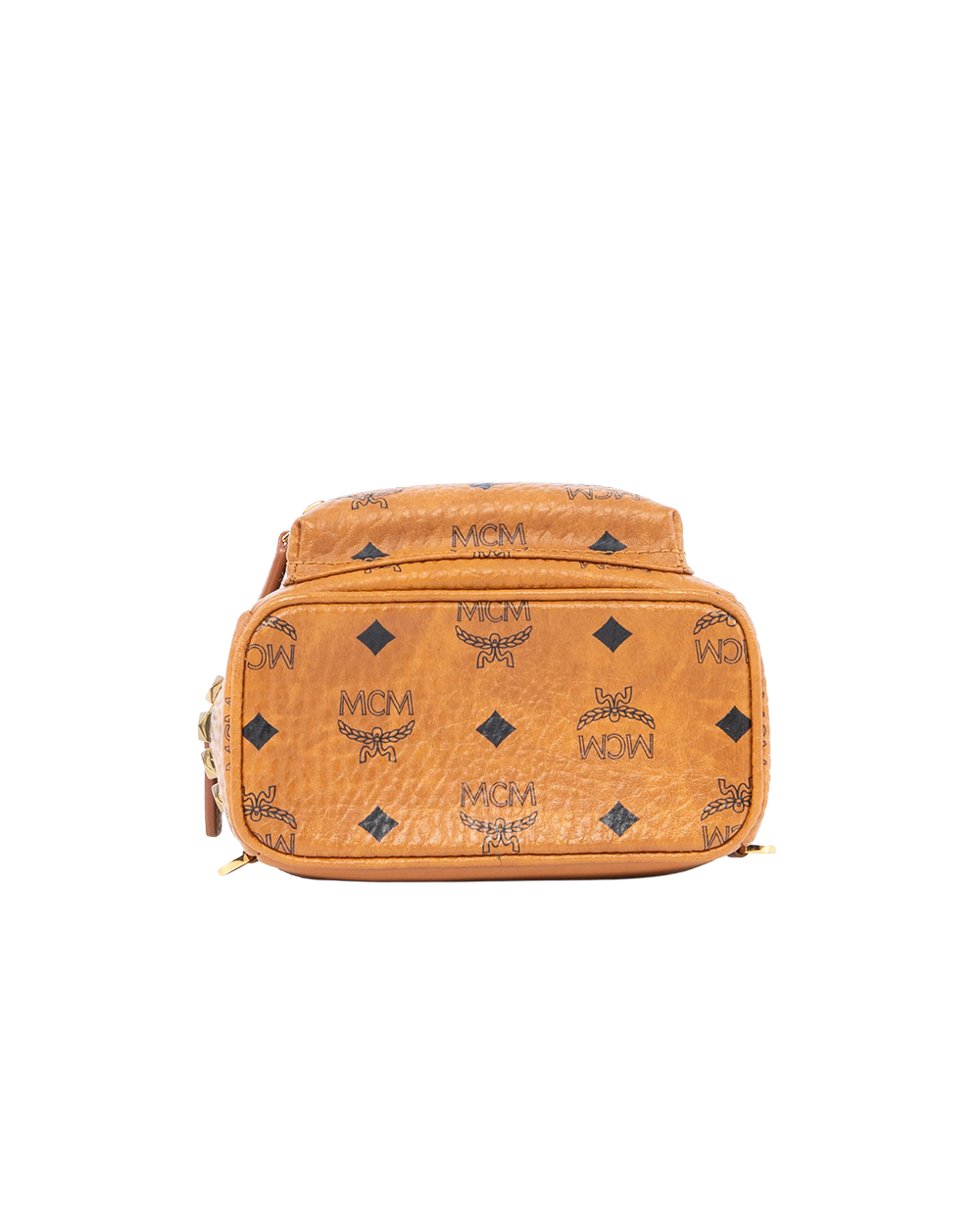 MCM BACKPACK ROCKSTUD MINI BROWN CANVAS GHW 0854B 2366