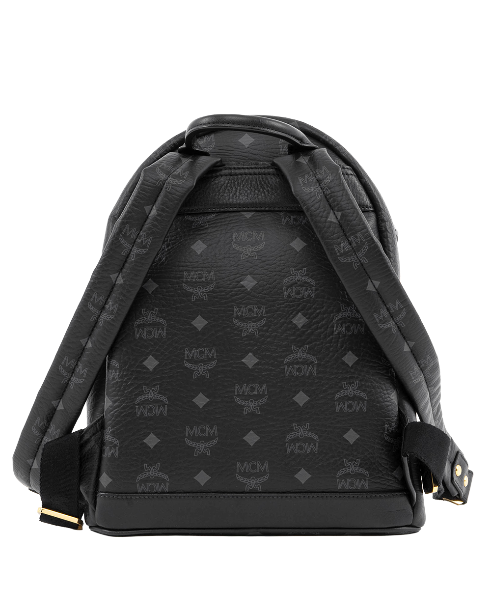 MCM BACKPACK ROCKSTUD SMALL BLACK CANVAS GHW 4084
