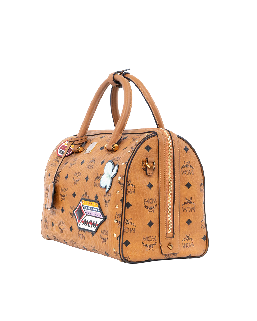 MCM BOSTON LIMITED BROWN CANVAS GHW 0531