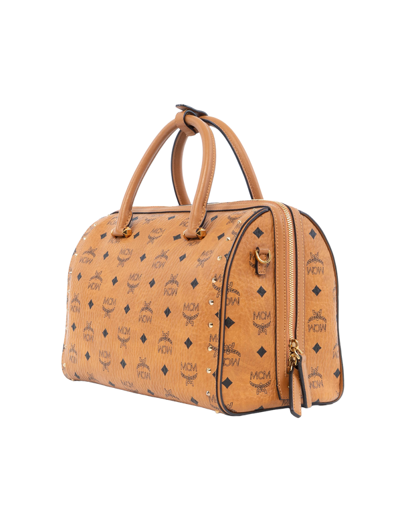 MCM BOSTON LIMITED BROWN CANVAS GHW 0532
