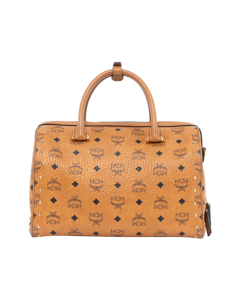 MCM BOSTON LIMITED BROWN CANVAS GHW 0533