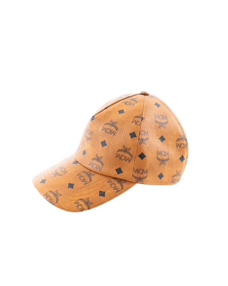 MCM CAP LOGO BROWN CALF 7308