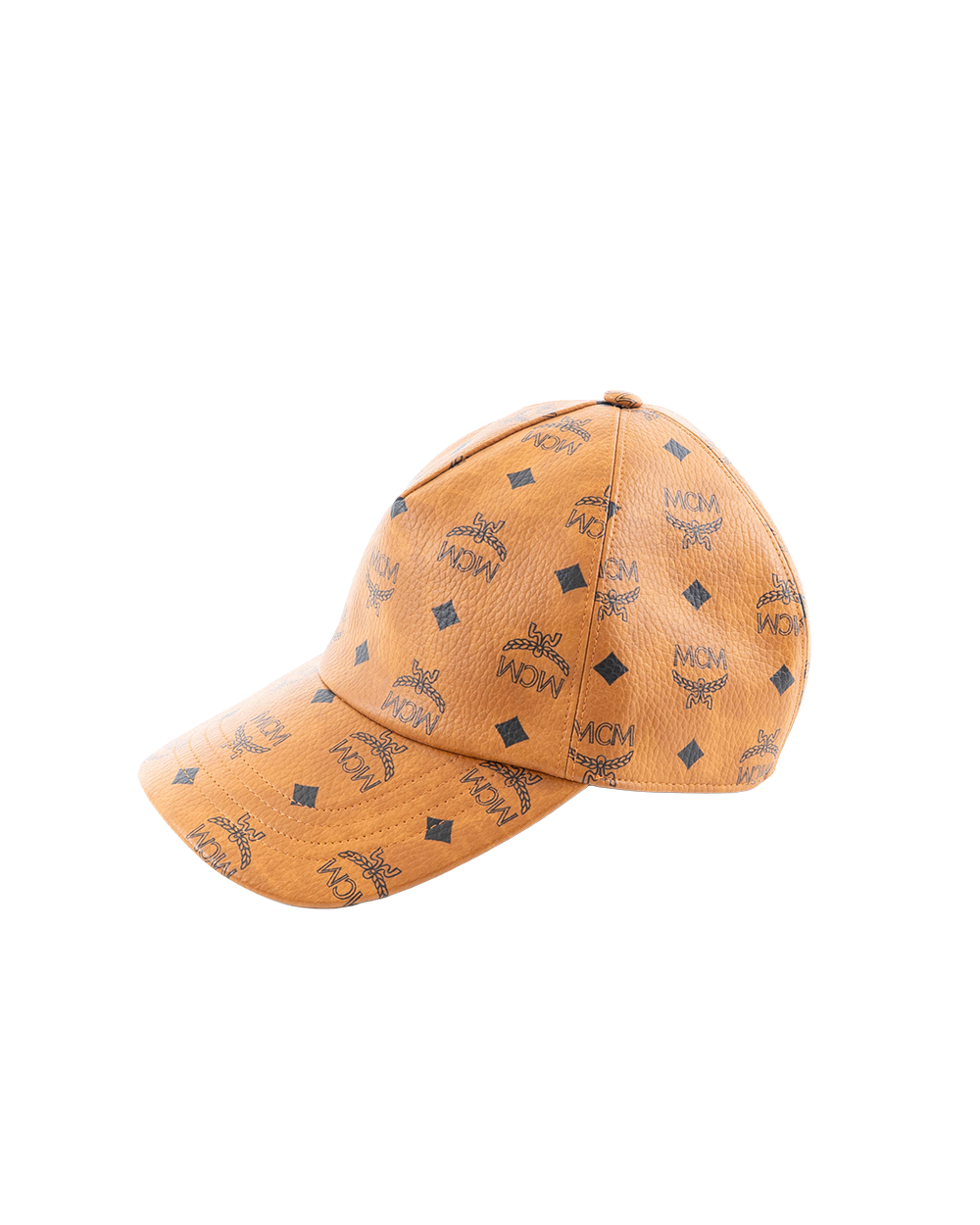 MCM CAP LOGO BROWN CALF 7308