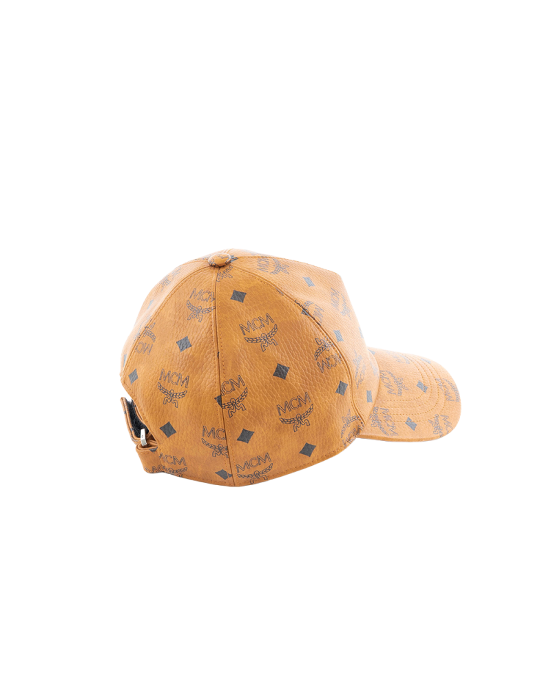 MCM CAP LOGO BROWN CALF 7309