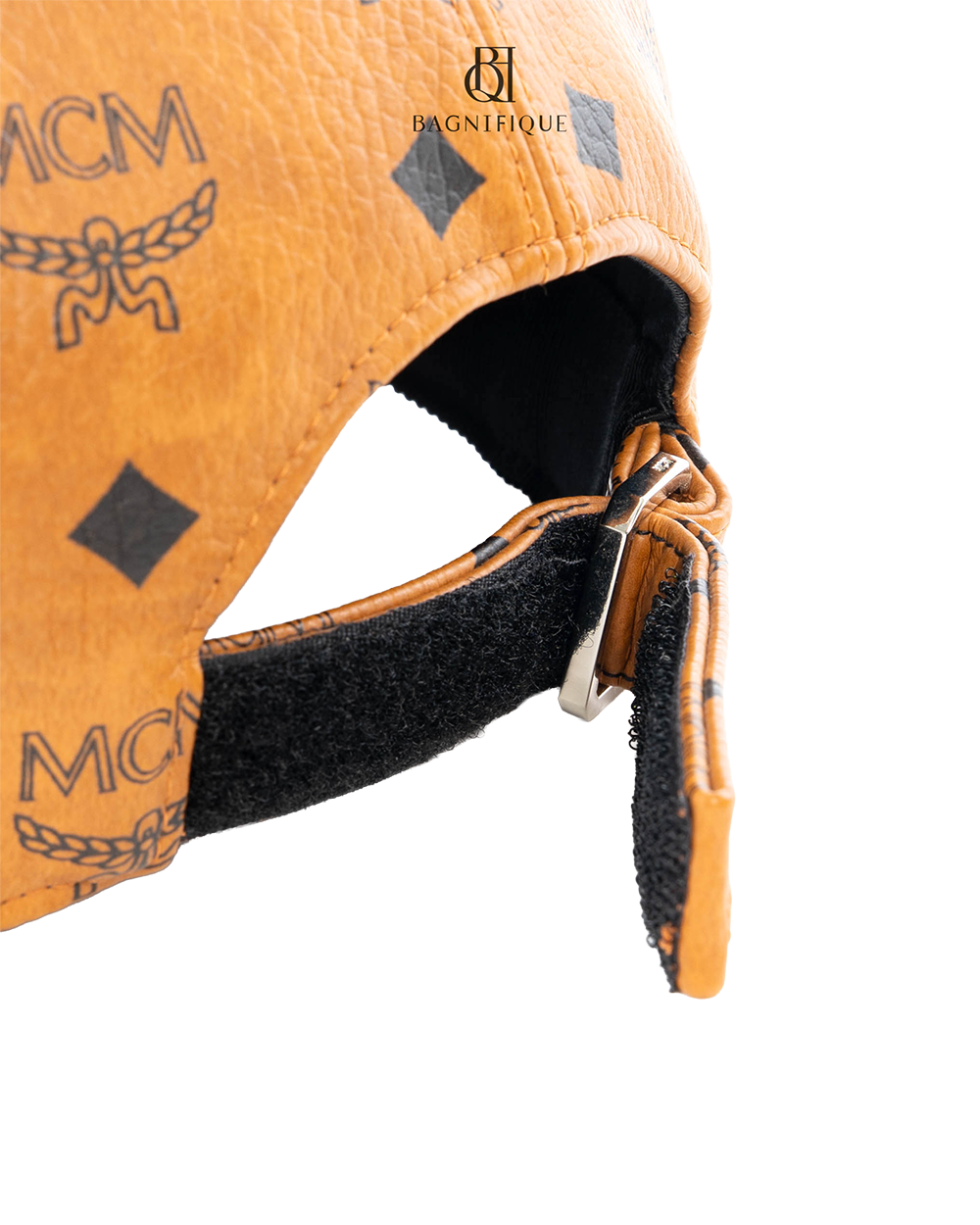 MCM CAP LOGO BROWN CALF 7313