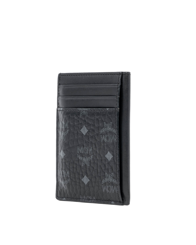 MCM CARD SLOT SHORT BLACK CALF 10112107 03600