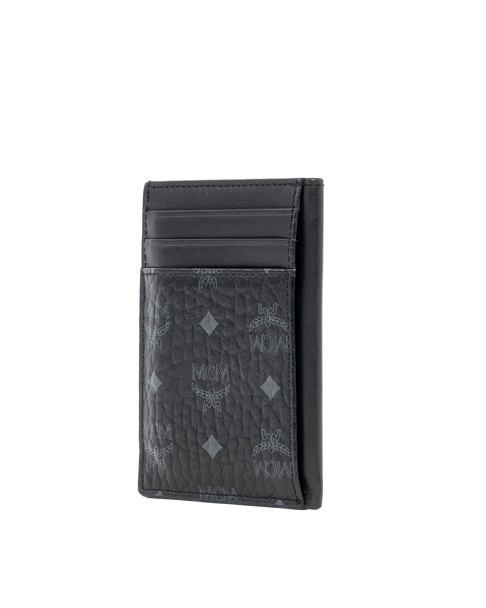 MCM CARD SLOT SHORT BLACK CALF 10112107 03600