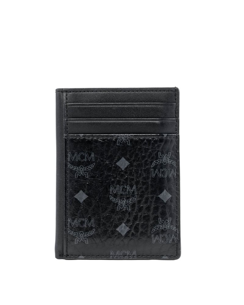 MCM CARD SLOT SHORT BLACK CALF 10112107 03602