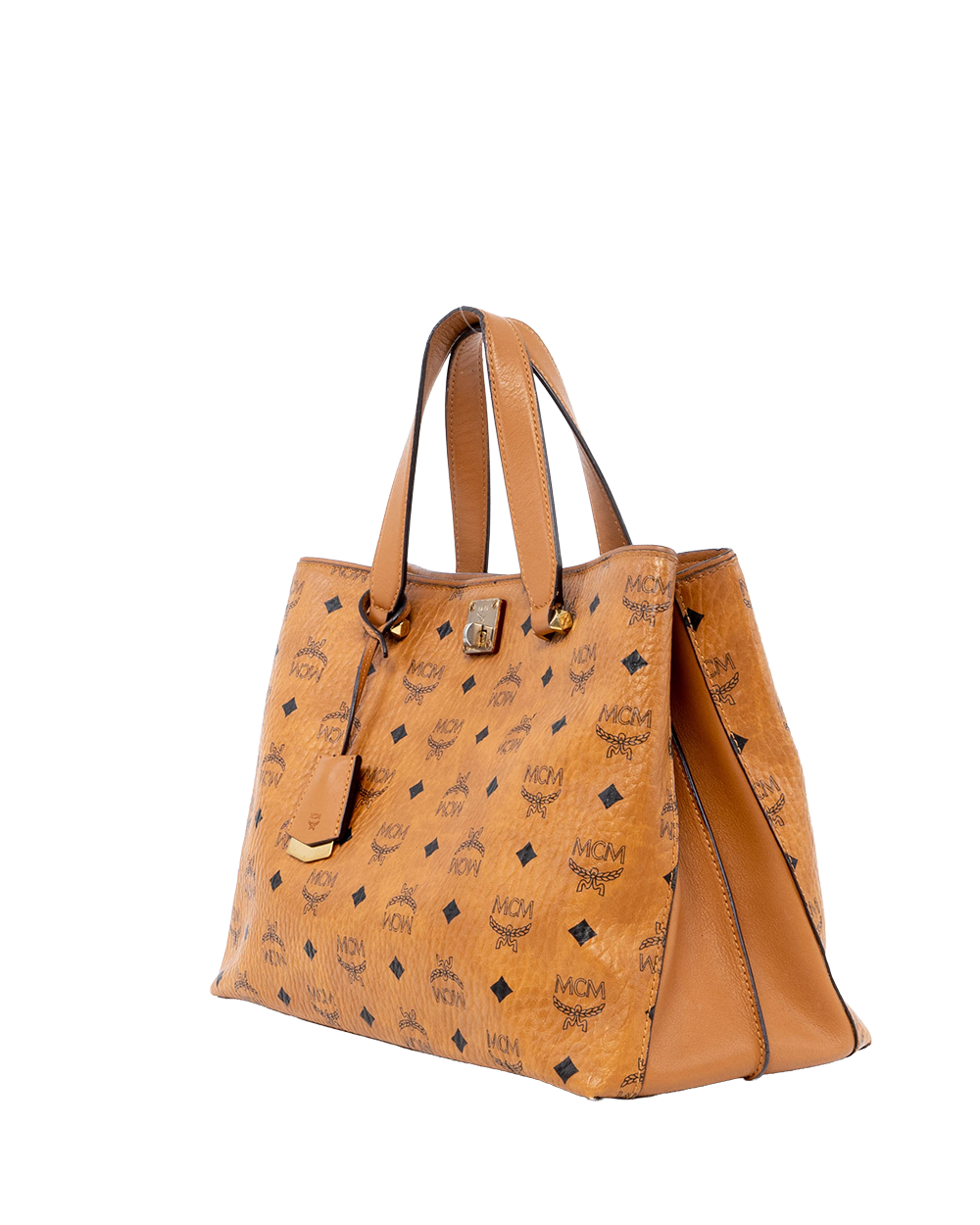 MCM ESSENTIAL TOTE BROWN CANVAS GHW 03046