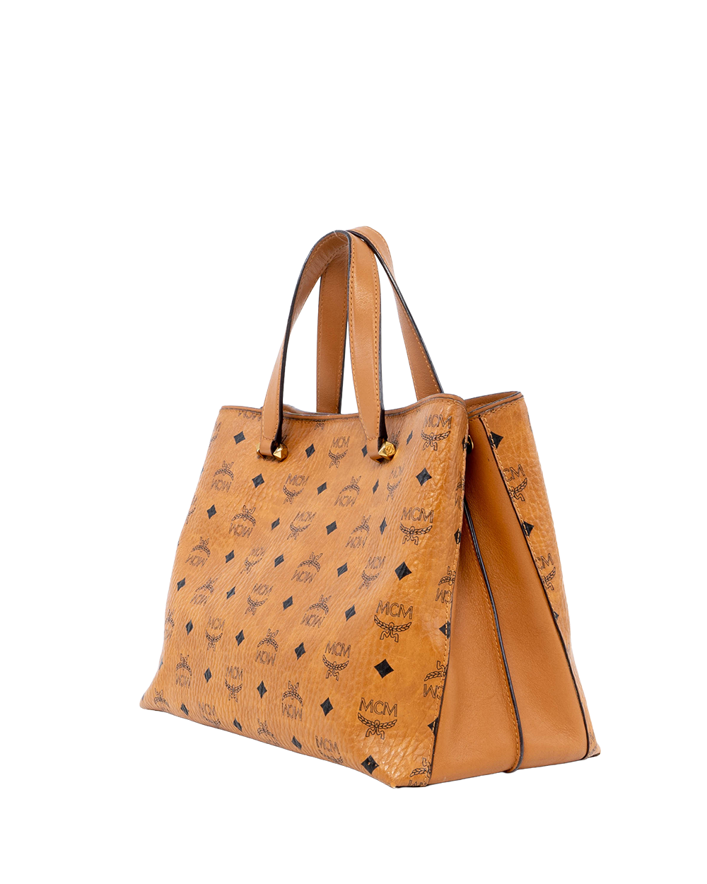 MCM ESSENTIAL TOTE BROWN CANVAS GHW 03047