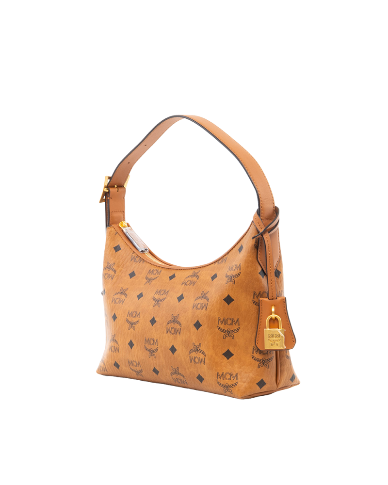 MCM HOBO BROWN CANVAS GHW 0253