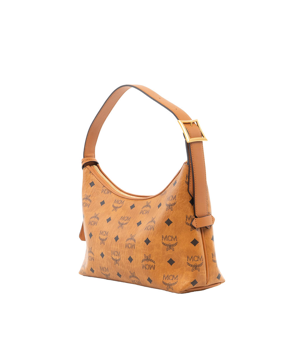 MCM HOBO BROWN CANVAS GHW 0254
