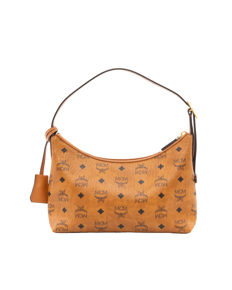 MCM HOBO BROWN CANVAS GHW 0255